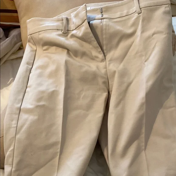 LOFT Cream Ankle Cropped Pants - Picture 1 of 3